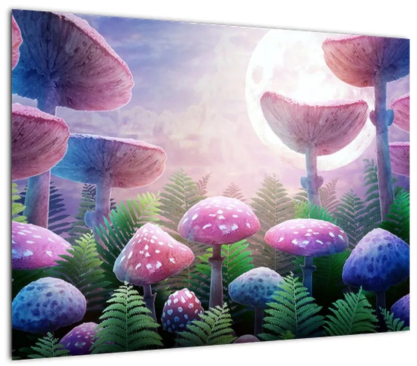 Obraz - Grzyby w pełni księżyca, grafika (70x50 cm)
