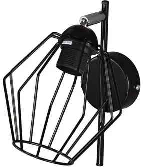 Czarny industrialny kinkiet druciany - 13X S573 R2-E41