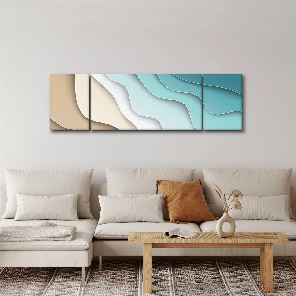 Abstrakcyjny obraz wybrzeża morskiego (170x50 cm)