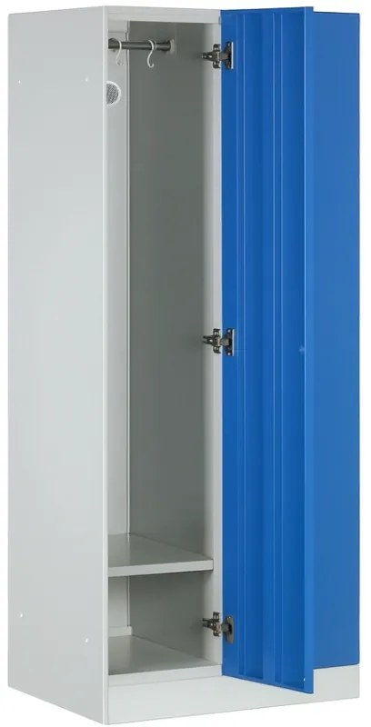 Metalowa szafka ubraniowa S1, 2-drzwiowa, 1850 x 600 x 500 mm, zamek RFID, drzwi niebieskie