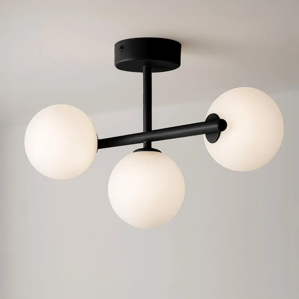 Ardi 3 Black – czarna lampa sufitowa do sypialni