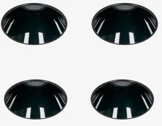 Pack 4 Wpuszczanych Downlightów Led Bezramkowych Trimless, Okrągłych, Aluminiowych Gensap Czarna & 23º & Białe Zimne Światło 4000k & Ø6,8 Cm & 11 W -