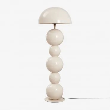 Lampa Podłogowa Z Żelaza Boulia ↑155 Cm & Kremowa Tapioca - Sklum
