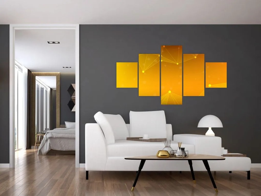 Abstrakcyjny żółty obraz (125x70 cm)