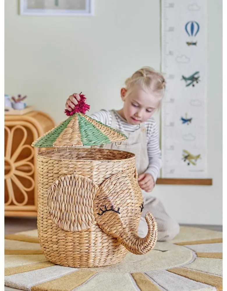 Dziecięcy kosz na zabawki z hiacyntu wodnego w naturalnym kolorze ø 35x50 cm Bobo – Bloomingville Mini