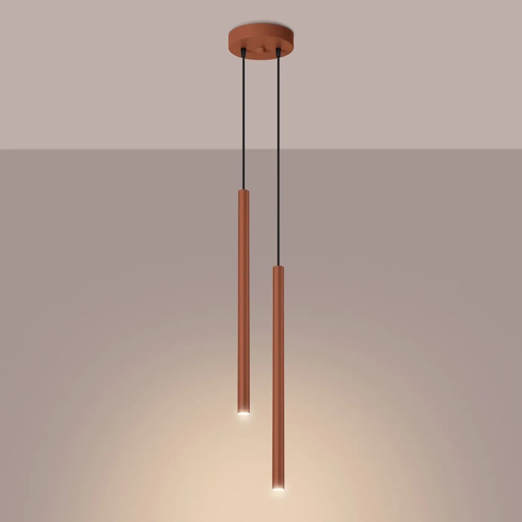 Lampa wisząca PASTELO 2 ochra czerwona SOLLUX LIGHTING