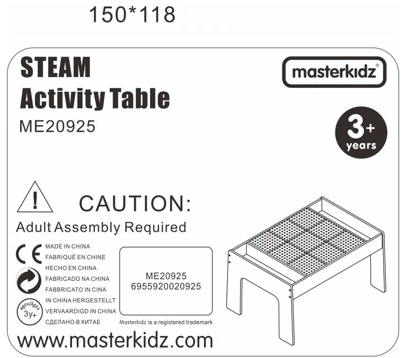 Masterkidz drewniany stół edukacyjny + akcesoria stem wall