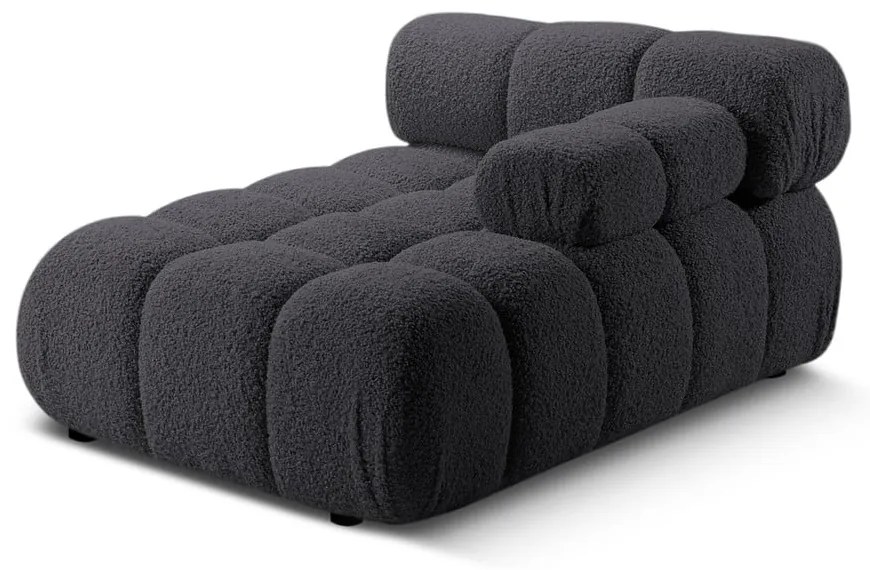 Antracytowy moduł sofy z materiału bouclé (prawostronny) Bellis – Micadoni Home