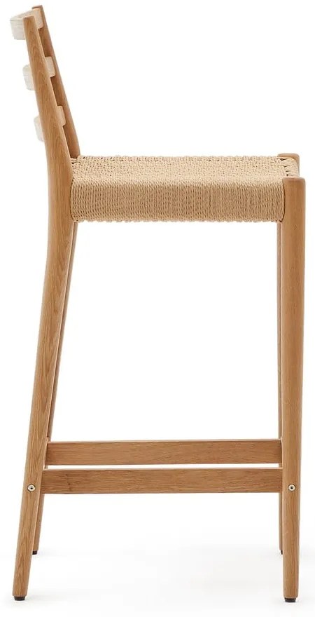 Hoker z litego drewna dębowego w naturalnym kolorze (wysokość siedziska 70 cm) Analy – Kave Home