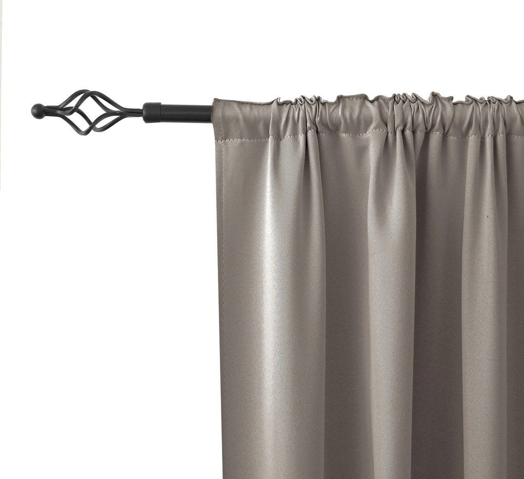 Zasłona OXFORD 140x270 cm, szarobrązowa Zawieszanie: Taśma z wiązaniami
