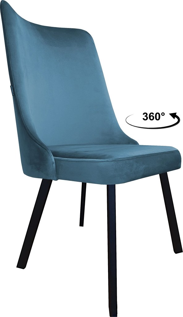 Krzesło Victor tkanina Welur noga metalowa krzesło tapicerowane premium : Kolor nogi - Czarna profil, Kolor tkaniny - VELVET - MG33, Typ siedziska - Siedzisko obrotowe 360°