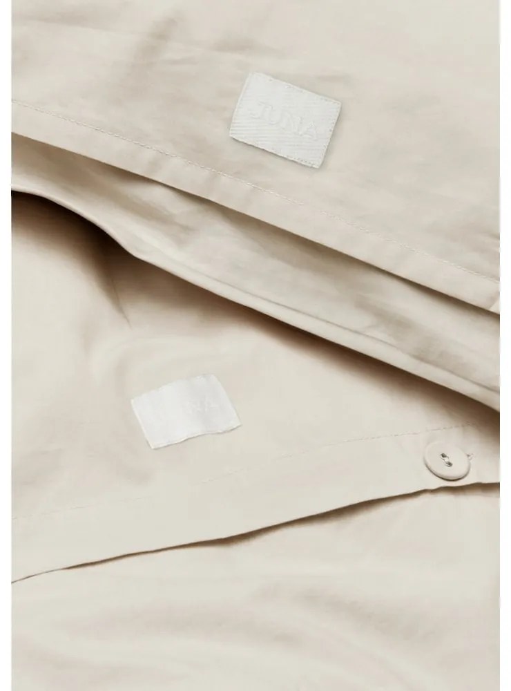 Beżowa pościel jednoosobowa z perkalu bawełnianego 140x200 cm Christmas Fable – JUNA