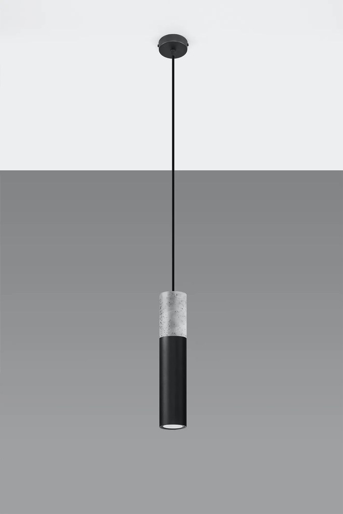 Czarna betonowa lampa wisząca loft - EX568 S2-D30