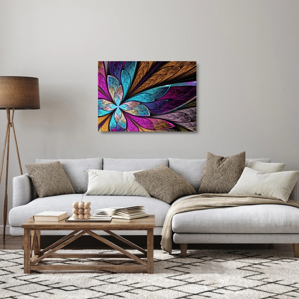 Obraz na szkle - Abstrakcja, kwiat (70x50 cm)