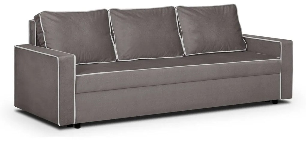 Kanapa sofa 3 os z funkcją spania MIDI Brązowy/Biały