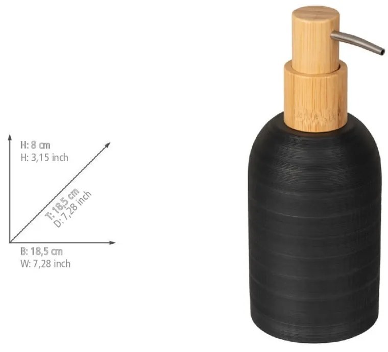 Czarny dozownik do mydła z żywicy polimerowej 250 ml Altavalle – Wenko
