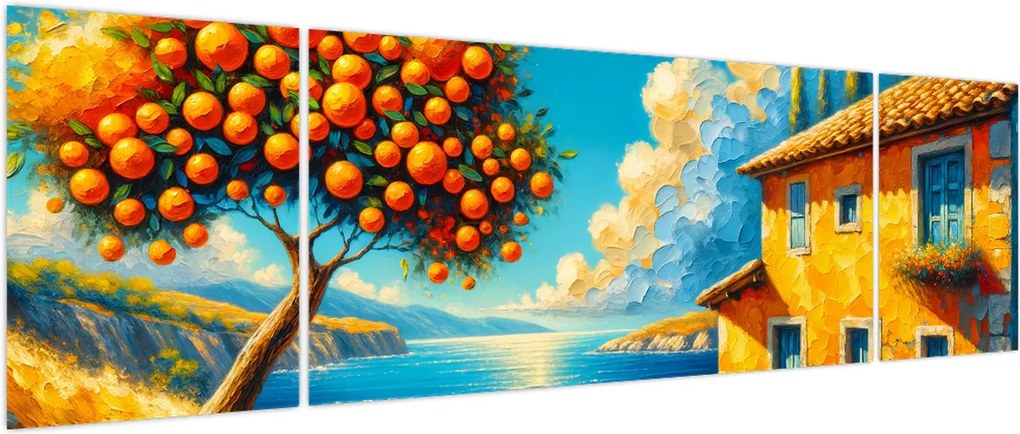 Obraz - Dom z pomarańczami II. (170x50 cm)