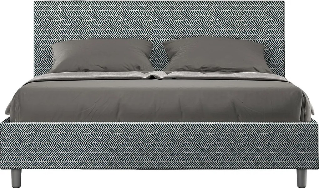 Łóżko bez stelaża tapicerowane 160x200 tkaniny Aragona 8 Niebieski Adele