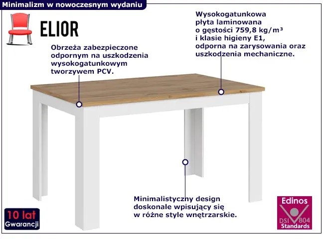 Skandynawski prostokątny stół dąb wotan - Nelora 17X