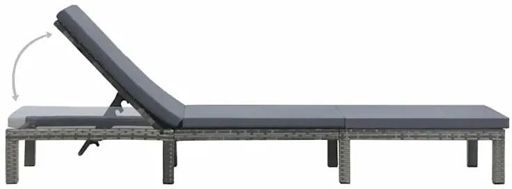 Regulowany leżak ogrodowy antracytowy - Peluvio