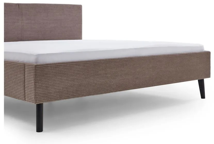Brązowe tapicerowane łóżko dwuosobowe 180x200 cm Avola – Meise Möbel