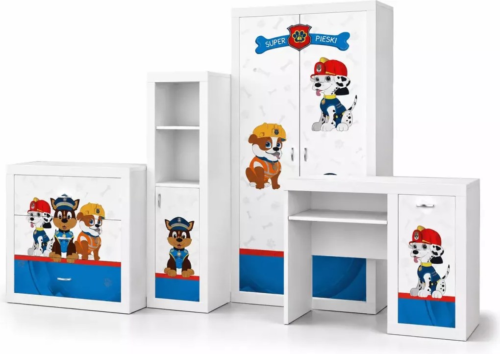 Szafa dziecięca Seal z nadrukiem bajkowym 190 cm MDF z półkami do pokoju dziecka
