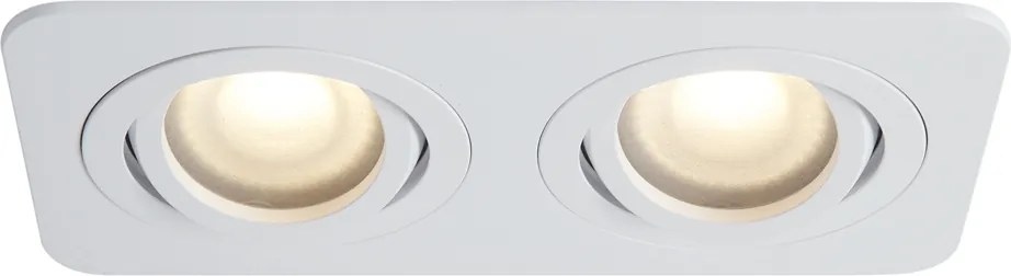 Zestaw 6 zaokrąglonych reflektorów wpuszczanych białych GU10 50 mm, obrotowych i uchylnych IP44 2-źródła światła - Alberto