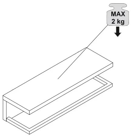 Półka łazienkowa z relingiem LOV 40 cm szaro-zielony półmat KROFAM