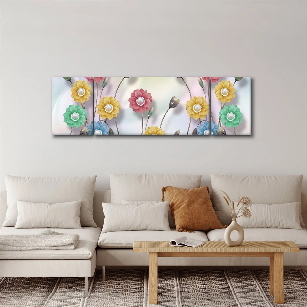 Obraz - Kolorowa łąka (170x50 cm)