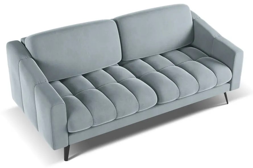 Jasnoniebieska aksamitna sofa 202 cm Nalu – Makamii