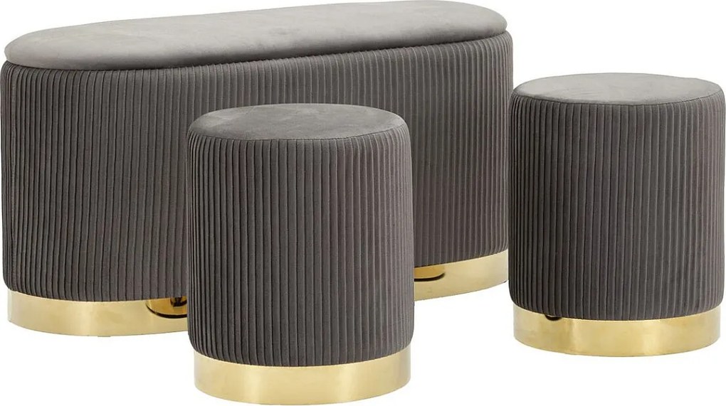 Ławka z Miejscem do Przechowywania VKH875, Szary, 80x37x42 cm, Kendra Home