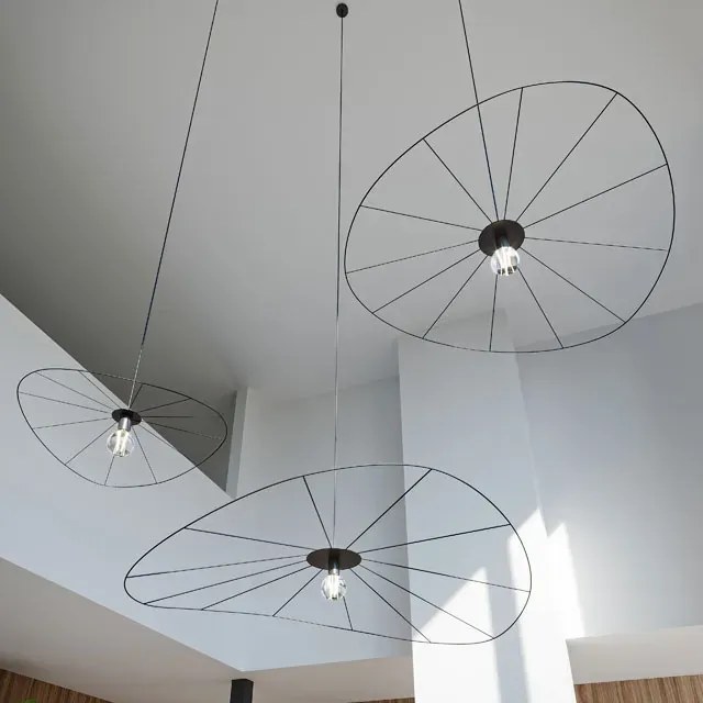 Czarna industrialna lampa wisząca druciana 140 cm - EX601-Adana