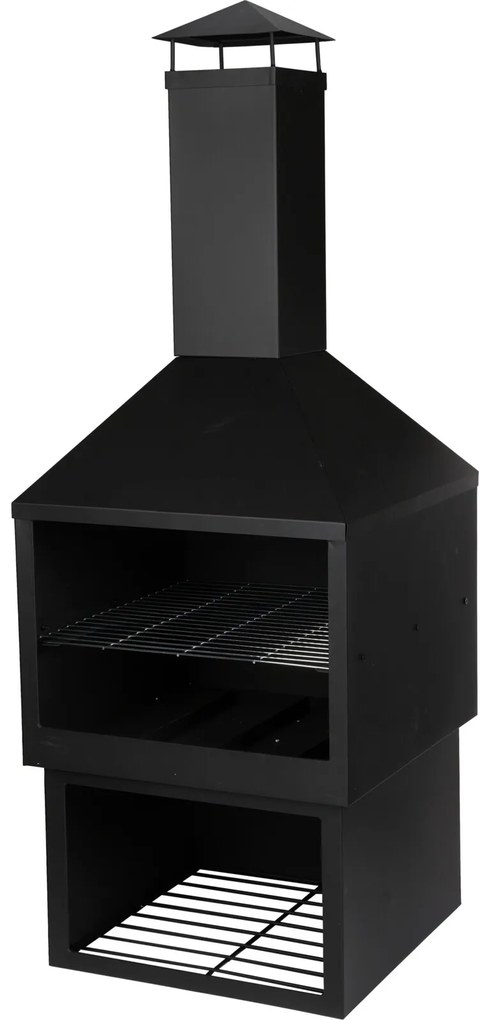 Grill z wysokim kominem, 118 cm