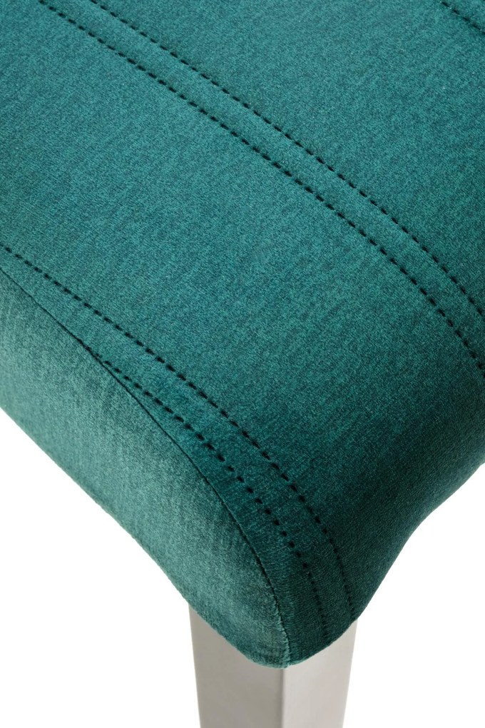 Krzesło drewniane tapicerowane DIEGO 2 czarny velvet pikowany Pasy - MONOLITH 37 (ciemny zielony)