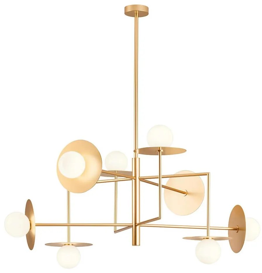 Redo 01-2735 - Żyrandol na pręcie PLATO 8xG9/10W/230V złoty