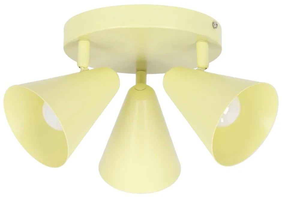 Żółta lampa sufitowa z metalowym kloszem 34x34 cm Amor – Candellux Lighting