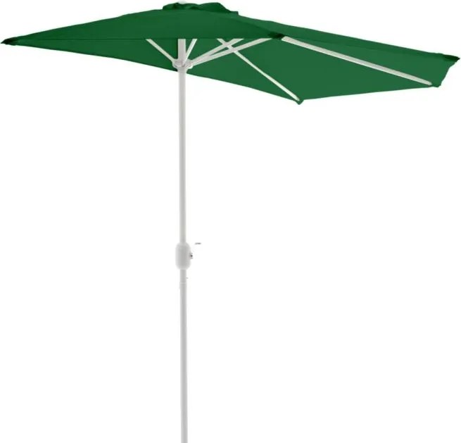 Półokrągły parasol balkonowy 2,7 m ciemnozielony z korbką