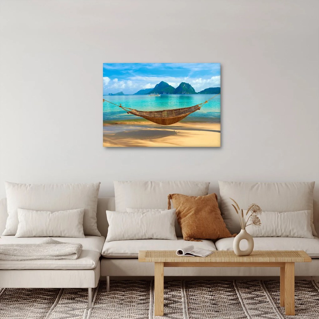 Obraz - Hamak na plaży (70x50 cm)