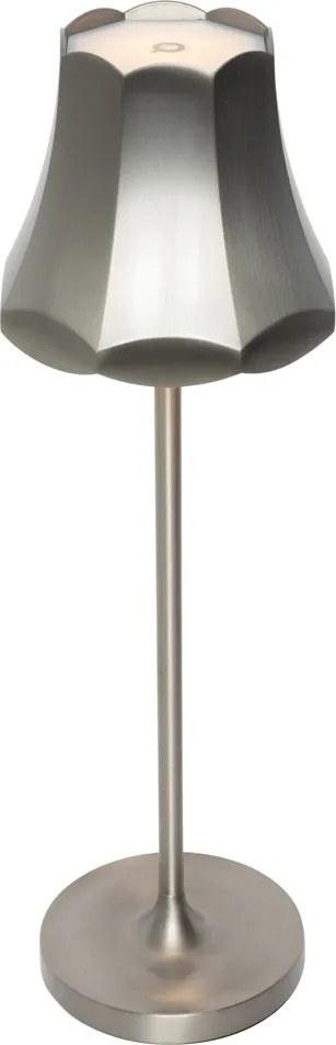 Lampa stołowa retro, stalowo-szara, ładowalna, IP44 - Granny