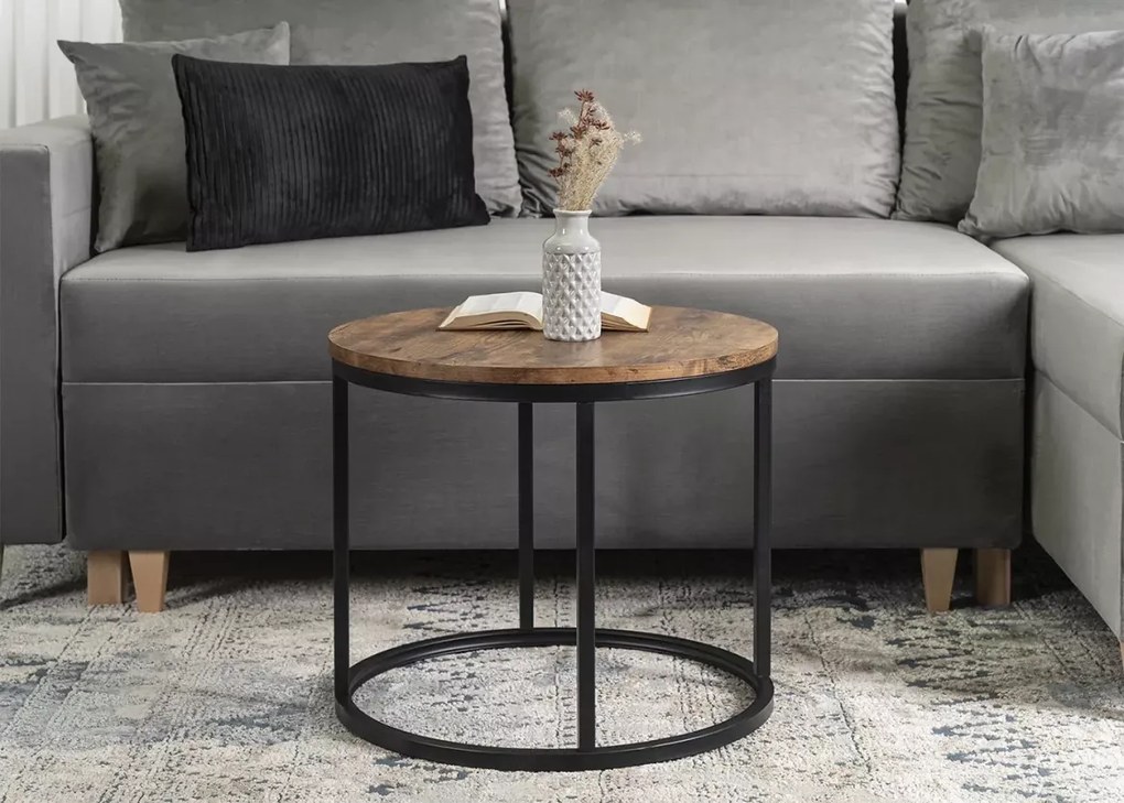 Stolik kawowy Ruffaro – elegancka prostota z akcentem industrialnym w wielu kolorach do wyboru