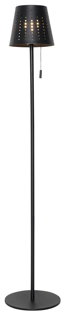 Lampa podłogowa zewnętrzna czarna z LED 3-stopniowy ściemniacz na solar - Ferre