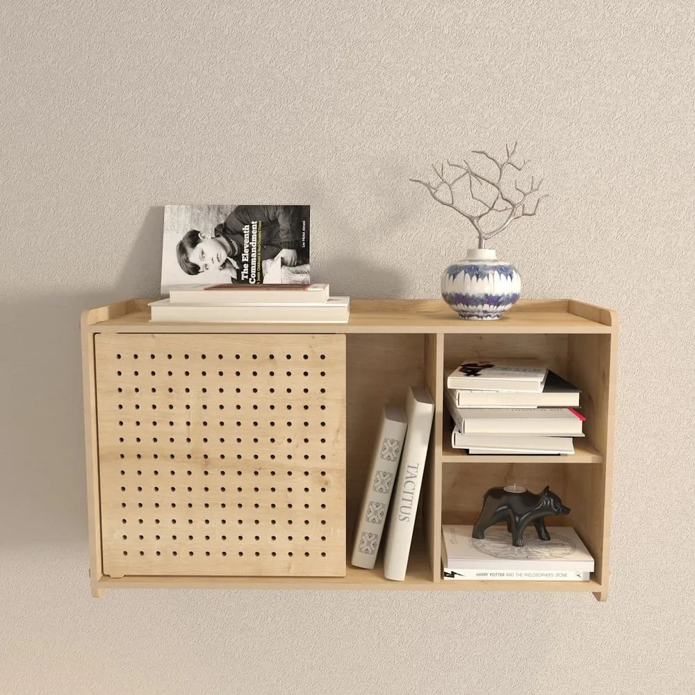 Regał ścienny w dekorze dębu 65x30 cm Sima – Kalune Design