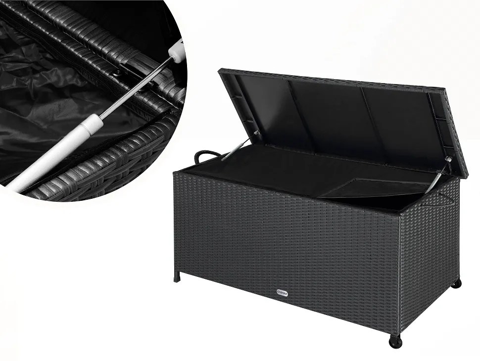Casaria Polirattanowy pojemnik na schowek RICCO, 122x56x61cm, czarna