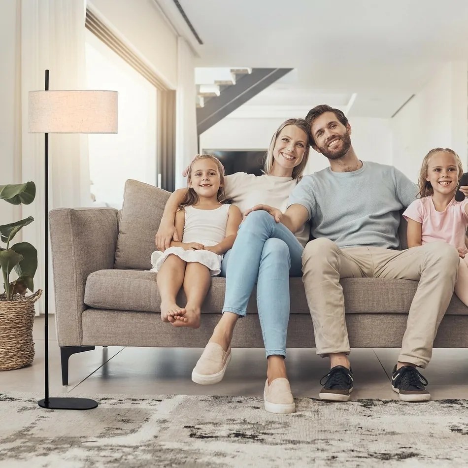 Rabalux 74240 stojąca lampa podłogowa z tekstylnym kloszem Narmin