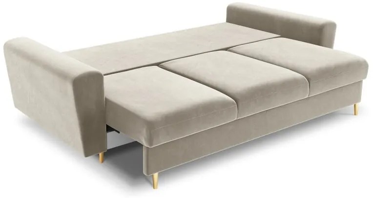 Sofa MOGHAN by Micadoni, beż welur, rozkładana