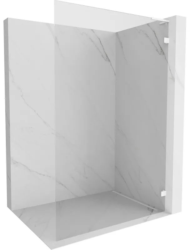 Mexen Lunar L ścianka prysznicowa Walk-in prawa 110 x 200 cm, transparent 8 mm, biała - 830L-110-000-20-00-P