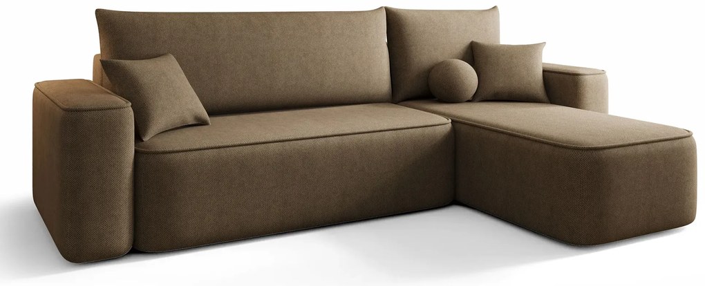 Brązowy narożnik z funkcją spania M5-W35