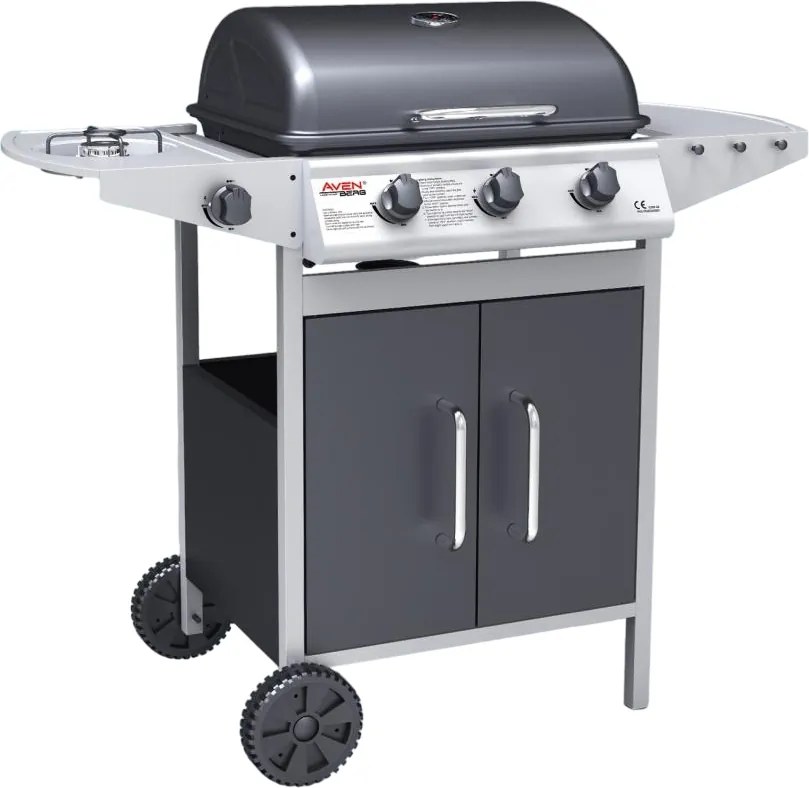 Avenberg Grill gazowy z bocznym palnikiem Boston, 107,9 x 49,7 x 96,2 cm