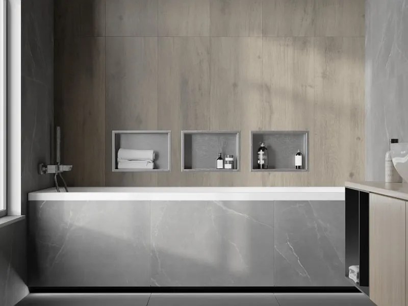 Mexen X-Wall-R półka wnękowa z kołnierzem 30 x 20 cm, inox - 1910302010