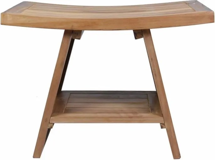 Stołek DIVERO, drewno tekowe, 60 x 35 x 45 cm